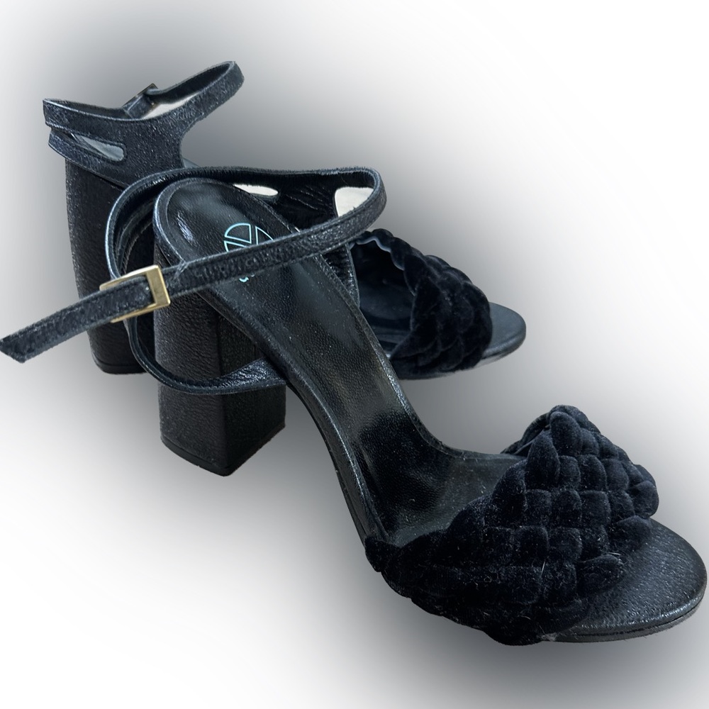 Dee Keller Heels Women’s Eur size 40 Black Open Toe Platform Wrap Ankle Italian